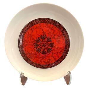 Espana Flamenco BLOCK Bidasoa Salad Bread Plate White Red Porcelain Made Spain